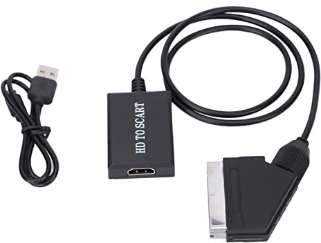 IGENBENFG HD Multimedia Interface to SCART Converter, HD Video Adapter with High Definition Conversion, Plug and Play HDMI to SCART Adapter for NTSC PAL TV, Supports HDMI 1.3 with ABS Plasti