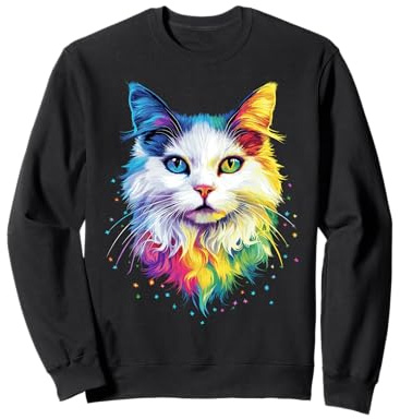 Gato de Angora Turco Blanco Dulces Gatos de Angora Sudadera