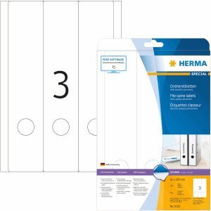 HERMA Ordneretiketten weiß 61x297mm Special A4 VE=75 Stück