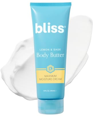 Bliss Lemon and Sage Body Butter - Iconic Scent with Shea Butter and Coconut Oil for Long-Lasting Maximum Moisture - Body Lotion for Smooth, Soft Skin - Vegan and Cruelty-Free - 6.7 Fl Oz