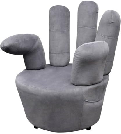 LIANGDONFC ohrensessel Vintage、kinosesselStuhl in Handform Grau SamtWohnzimmer, Büro,