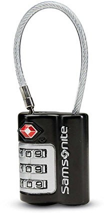 Samsonite Travel Sentry 3-stelliges Zahlen-Kabelschloss, Schwarz, Einheitsgröße, Travel Sentry 3-stelliges Zahlenschloss