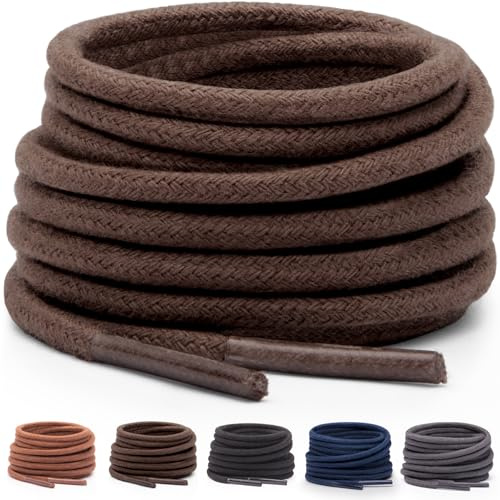 Miscly Lacets pour Chaussures de Ville - Disponibles en Plusieurs Longueurs et Couleurs (91 cm, Marron Foncé)