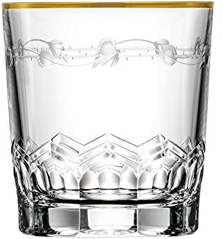 ARNSTADT KRISTALL Whiskyglas Lilly Gold (9 cm) Kristallglas mundgeblasen · handgeschliffen · Handmade in Germany · inkl. 24 Karat Goldrand