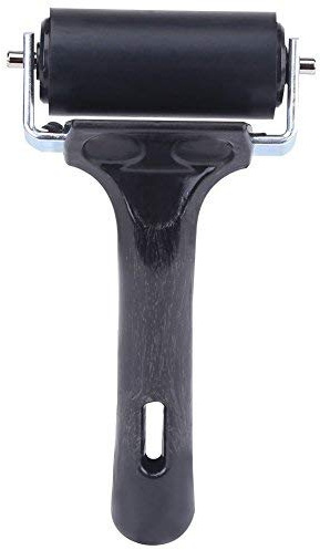 Estink Gummiwalze, Tintenfarbenblock Walze Druck, Hartgummiwalze Harter Brayer Roller, schwarzer Griff - 5.12 Zoll, Rollenlänge - 2.36 Zoll