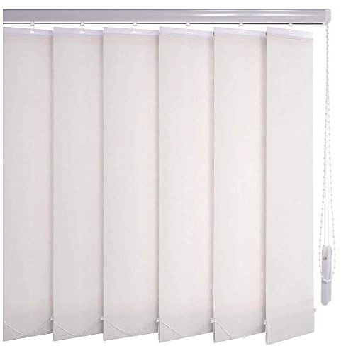 Sonnenschutz-HH® - Lamellenvorhang weiß - Breite 105 cm x 60 cm Höhe - Office Verdunkelungslamellen für Bildschirmarbeitsplätze Lamellenbreite 127mm Vertikaljalousie Vertikalanlage