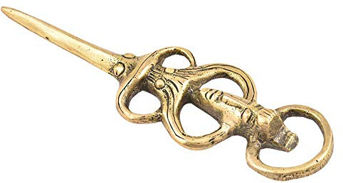 Indian Shelf Beer Opener | Tribal Face Bottle Opener Bar | Gold Brass Bottle Opener | Home Bar Décor