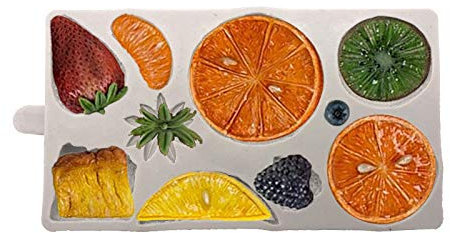 DUBENS Stampo in silicone per fondente, biscotti, cioccolato, gelatina, dolci, biscotti, pasticceria, pasticceria, formine da cucina, utensili per la decorazione di torte (frutta)