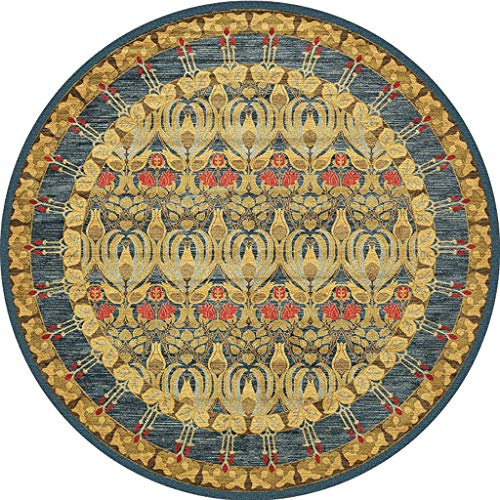 QL Area Rugs Redonda Alfombras Moquetas Alfombra Redonda Círculo Talladas Mano Patrón De Tejido Backed Alfombras De Tejido Chic Bohemia Mandala Impreso Puerta Mat, 4 Colores