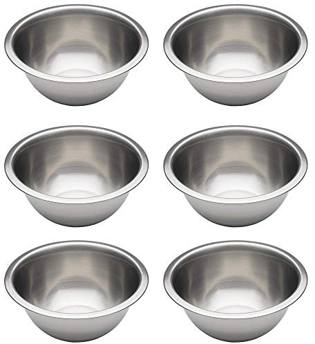 Chef Aid Stainless Steel Mixing Bowl Rust Resistant 13.6cm 0.5 Litre (Pack of 6)