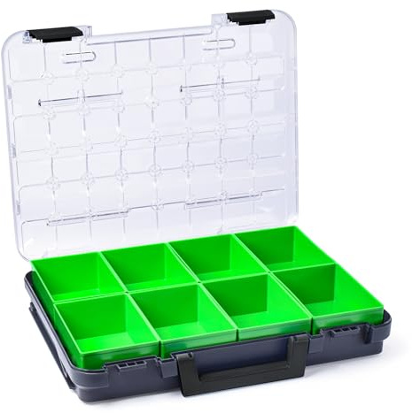 WFix Sortimentskasten Sortimo T-BOXX 320 Anthrazit mit Insetboxen-Set D3 | Sortierkasten Schrauben tragbar, Kleinteile Aufbewahrung Koffer, Schraubenkoffer Sortimentsbox, kompatibel mit WorkMo