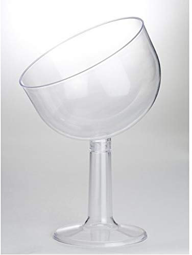 Contenitore Ciotola COPPA Vino INCLINATA - in plastica TRASPARENTE - Alzata per caramelle, marshmallow, dolci ecc. - Addobbo, decorazione tavola torta, buffet ecc.