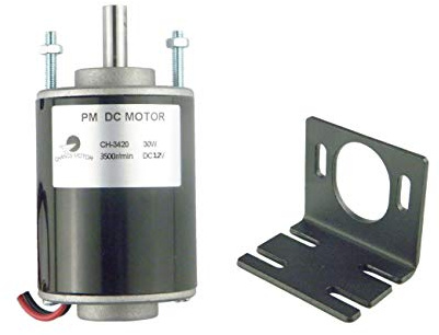 CHANCS Mini Electric Low Noise Motor CH-3420 12V DC 3500RPM Hollow Shaft Bracket Support Fixed Base for DIY Generator