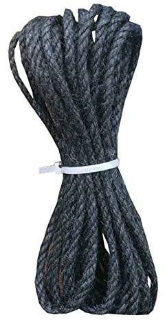 ZEALMAX Corda di canapa colorata, 5 mm - 32 piedi di iuta spago di iuta per artigianato, progetto, imballaggio, giardinaggio, nero