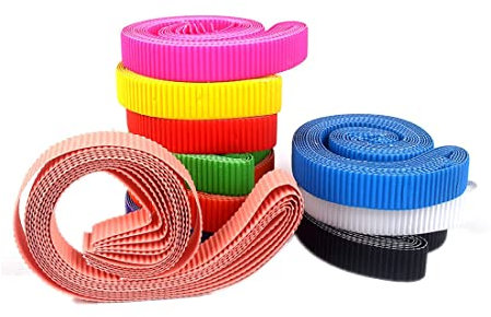 Wellpapierstreifen in verschiedenen Farben, gewellt, hell für Bastel- und DIY-Projekte, 60 Stück, 1 x 30 cm (10 Farben)