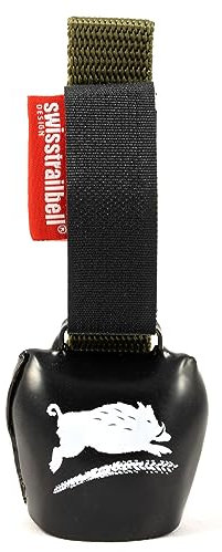 swisstrailbell® Braveheart Edition Deep Black: Be Wild, waldmoosfarbenes Band