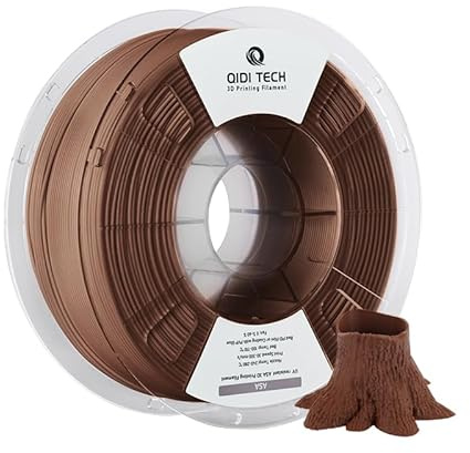 QIDI TECH ASA Filament 1.75mm braun,3D Drucker Filament ASA 1kg Spule(2.2lbs),Hohe UV Beständigkeit,Geruchsarm,Perfekt für den Druck von Outdoor Funktionsteilen,Passend für die meisten FDM 3D Drucker