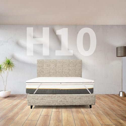 Comfy Line Topper aus Memory Foam CUPID H10, sehr weich und anschmiegsam, für Doppelbetten, 165 x 190 cm, für extra Gewicht, amerikanisches Design, abnehmbar mit Gummibändern zur Befestigung