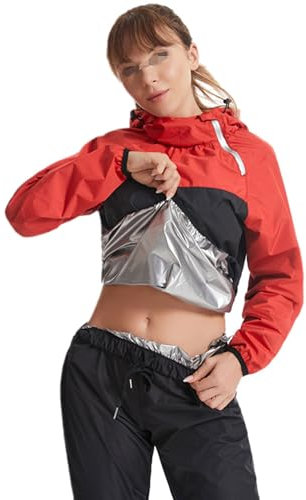 Weyot Traje Sauna Mujer Adelgazante, Fajas Reductoras Mujer Adelgazantes, Traje De Sudor, Trajes De Sudoración para Fitness Boxeo Yoga Running,L,Jacket + Pants