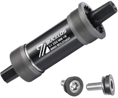 LUOKEKE Tretlager Fahrrad-Innenlager mit Vierkantkegel, Glatte, abgedichtete Lager, MTB-Kurbelachse for Rennrad, Berg, faltbares Fatbike, E-Bike Innenlager(BB90-152MM)