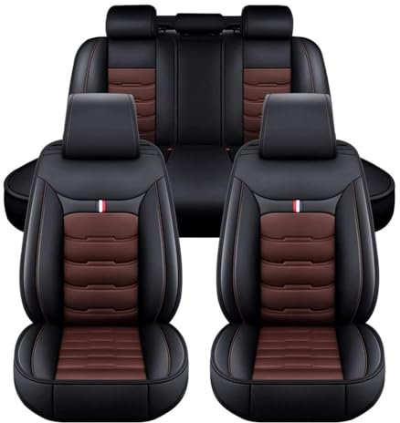 BLAFT Sitzbezüge Auto für VW Golf 7 Golf VII 2012-2017, 5 Sitze Wasserdichter rutschfest Autositzbezug Full Set Sitzschoner Autositzbezüge Set Innenraum Zubehör,Blackcoffee