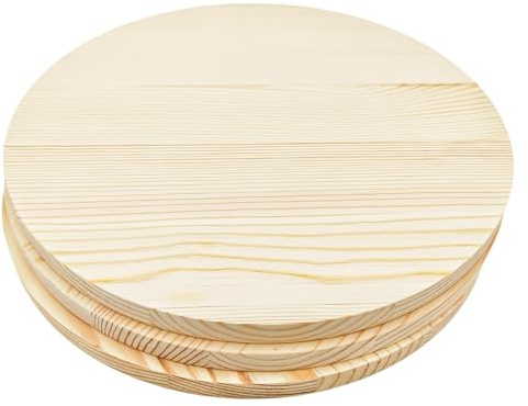 3 Stück Kiefernholz-Kreis-Plaketten, 30x1,5cm blanko unbehandelte runde Holzkreis-Plaketten für Bastelprojekte, Gravieren, Holzbrennen, Malen