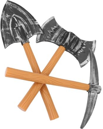 Toyvian 3 Stück Zwergen-spitzhacke Kostüm Requisite Fake Axt Mittelalter Retro Spielzeug Für Halloween Cosplay Party Handmodell Vegetarisch Wikinger Schaufel Hackmesser Trick Beil Spitzhac