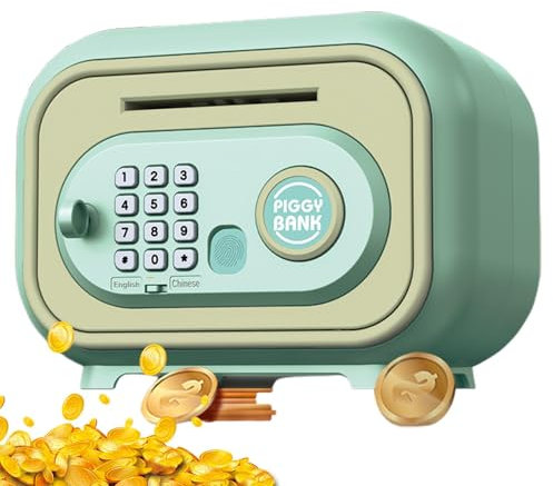 Geldtresor für Kinder, elektronischer Geldbehälter, 14 x 19 x 13 cm, automatische Bank-Sparautomat für Budgetierung, ideal für Kinder und Erwachsene