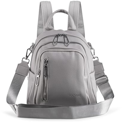 HUAZHIMAO Kleiner Rucksack Damen PU Leder Rucksäcke Elegant Klein Rucksackhandtaschen Mini 3 in 1 Cityrucksack Tagesrucksack Frauen Rucksacktasche Wasserdichte Umhängetaschen Schultertasche