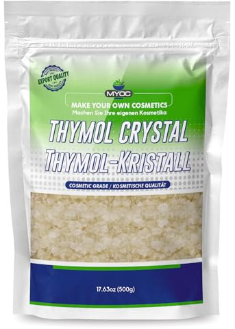 MYOC Thymol Crystals – Cosmetic Grade | Natural Crystalline Compound för Skincare & Personal Care Formulationer | För tvålar, balmer, rengöringsmedel och gör-det-själv-produkter | 500 g/17,65 uns