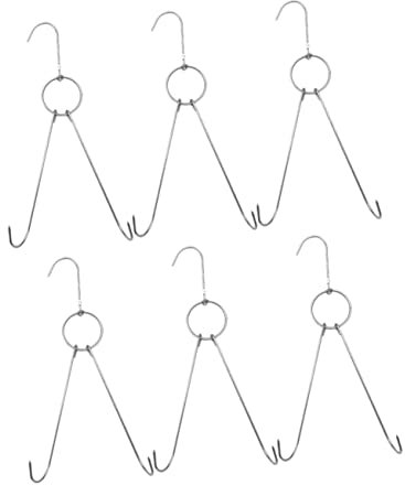 Holibanna 6 Pezzi Ganci Acciaio Inossidabile per Asciugare Carne con Gancio per Bbq Affumicatura e Lavorazione Carni