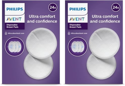 AVENT Philips Disposable Breast Pads, SCF254/24 Pack of 24, Transparant (Packung mit 2)