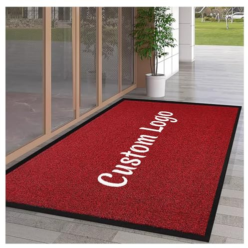 PMFRUG Personalized Area Rug with Image Picture Photo Logo Text Custom Carpet Personalized Doormat Indoor Outdoor Hallway Entrances Decorative for Office Home Commercial,140x210cm