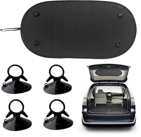 Rainway Pare-soleil pour vitre arrière de voiture, 100 x 50 cm, en maille polyester, protection solaire pour bébé avec 4 ventouses et œillets en cuivre, protection UV et brise-vue pour fenêtre de