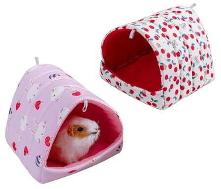 CUEMOON 2 Pz Casa per Porcellino d'India, Posti per Animali Piccoli Utilizzabile Sospeso o Posato, per Coniglio, Totoro, Riccio, Furetto