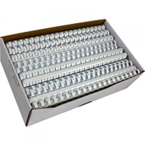 Fellowes Binderücken für Plastikbindung, 16 mm Durchmesser, 21 Ringe, für A4 Dokumente, weiß, Packung mit 100 Stück