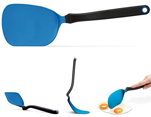 Dreamfarm Chopula Non-Stick-Safe Super-Flexible Sit-Up Spatula with Strong Flat Edge to Separate Food - 12 Classic Blue