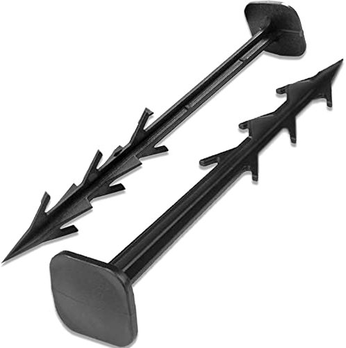 50 Pack of 6 150mm Barbed SECURING Black Plastic PEGS for Weed Mulch, Membrane, Fabric Fleece
