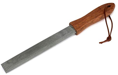 Natürlicher Messer Schleifstein mit Holzgriff aus den Pyrenäen - feine Körnung - Abziehstein Wasserstein Schärfstein Wetzstein