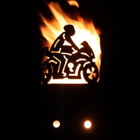 Motorrad Fahrer Fackel - Set mit Stiel und Brennmitteln