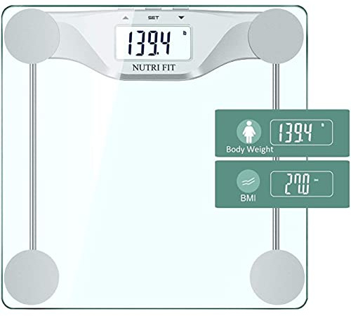 NUTRI FIT Digital Body Weight Bathroom Scale BMI, Accurate Weight Measurements Scale,Large Backlight Display and Step-On Technology,400 Pounds