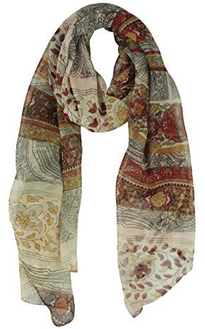 PANTONIGHT Langer Chiffon-schiere Schal Farbverlauf schattierte Farben leichter Schal für Frauen, Braun 722, 63 * 19.7