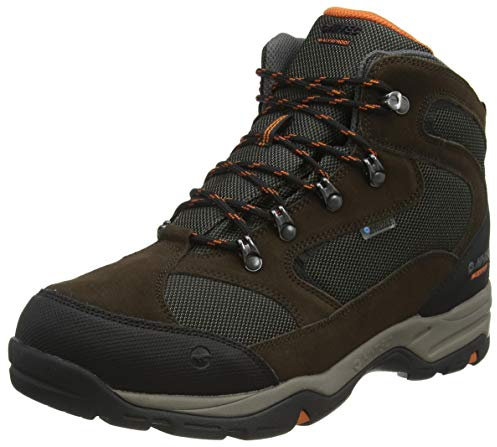 Hi-Tec Men's Storm WP Wide Walking Shoe, DK Chocolate/DK Taupe/Burnt Orange, 12 UK