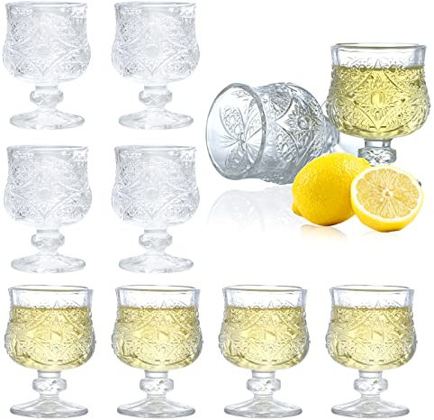 Set di 8 bicchieri di vino, 50ml / 1.75oz, utilizzati per brandy, vetro cordiale, whisky e tequila