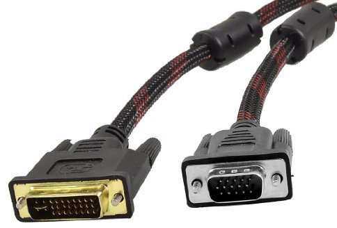 Ruilogod Rosso K PC DVD DVI-I to VGA Connector Monitor Cable 1,5 metri