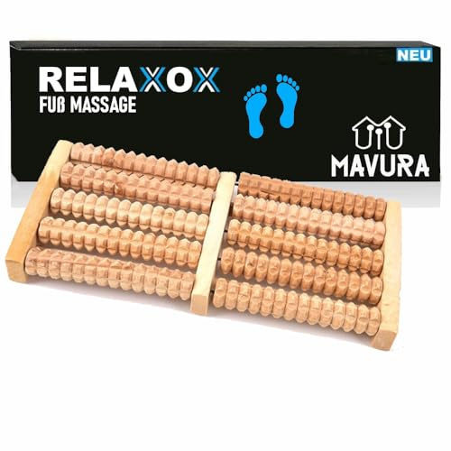 RELAXOX Premium Fußmassageroller Holz Fußmassage Fuß Massage