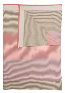 Pip Studio Blockstripe Tagesdecke gestrickt Throw Pastel 130x170cm (1Stück)