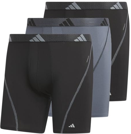 Adidas Men's Performance Athletic Mesh Boxer Brief Underwear 3-Pack, Moisture Wicking, Sport Comfort