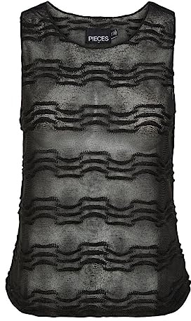 Pieces Damen Pcjomma Sl Knit D2d Pb Stricktop, Schwarz, S EU