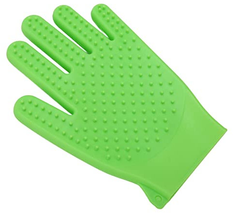 jerss Haustier-Pflegehandschuh, Fördert die Durchblutung, Schnell Schäumendes Silikon, Langlebig, Katzenbürsten, Handschuhe, Haustier-Hakenloch-Design für Hunde für Zuhause (Hellgrün)